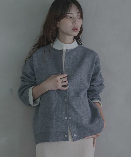 Sonny Label / サニーレーベル カーディガン・ボレロ | ダブルフェイスバイカラーカーディガン | 詳細25