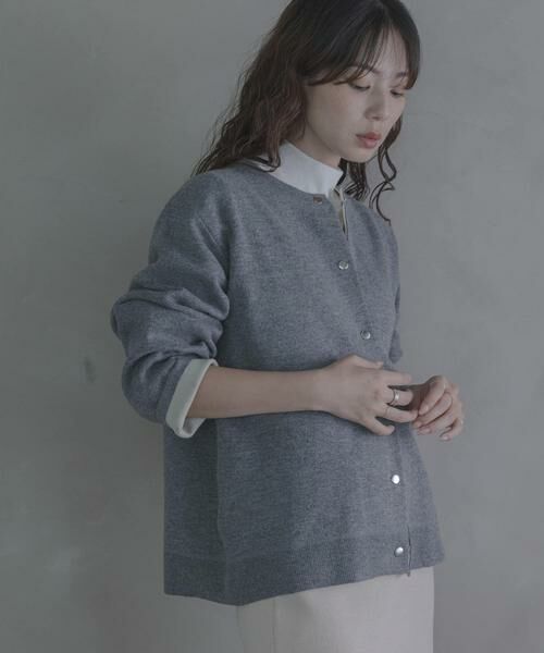 Sonny Label / サニーレーベル カーディガン・ボレロ | ダブルフェイスバイカラーカーディガン | 詳細26