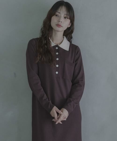 Sonny Label / サニーレーベル ワンピース | ニットポロワンピース | 詳細2