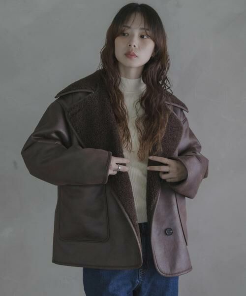 Sonny Label / サニーレーベル その他アウター | リバーシブルフェイクムートンボアコート | 詳細1