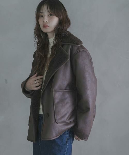 Sonny Label / サニーレーベル その他アウター | リバーシブルフェイクムートンボアコート | 詳細2
