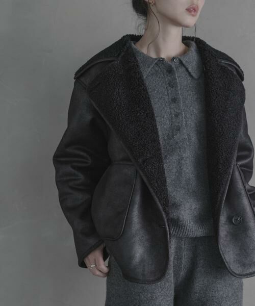 Sonny Label / サニーレーベル その他アウター | リバーシブルフェイクムートンボアコート | 詳細16