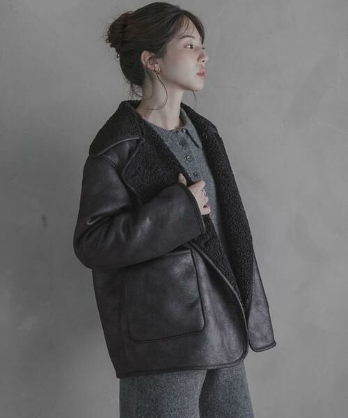 Sonny Label / サニーレーベル その他アウター | リバーシブルフェイクムートンボアコート | 詳細17