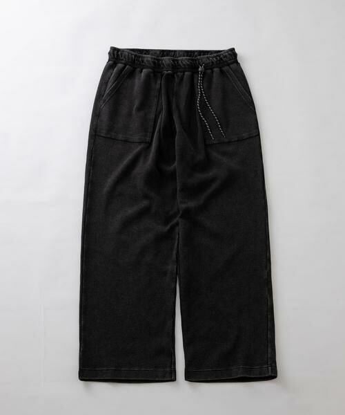 Sonny Label / サニーレーベル その他パンツ | ヴィンテージライクワッフルイージーパンツ(ブラック)
