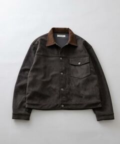 Sonny Label / サニーレーベル ブルゾン | 襟切替スウェードタッチジャケット