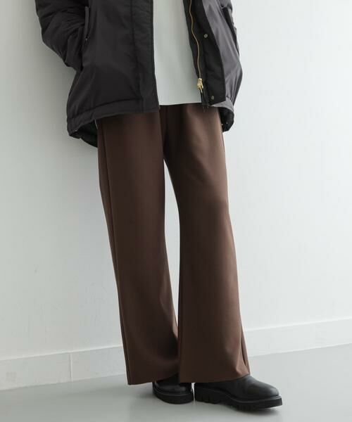 Sonny Label / サニーレーベル その他パンツ | ストレッチジョーゼットジャージーパンツ（ブラウン）