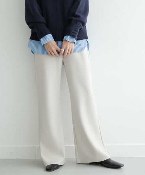 Sonny Label / サニーレーベル その他パンツ | ストレッチジョーゼットジャージーパンツ（アイボリー）