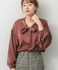 2WAYスタンドカラーボウタイブラウス