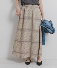 エスニックパネル柄ロングスカート