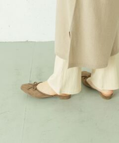 スエードバレエミュールサンダル