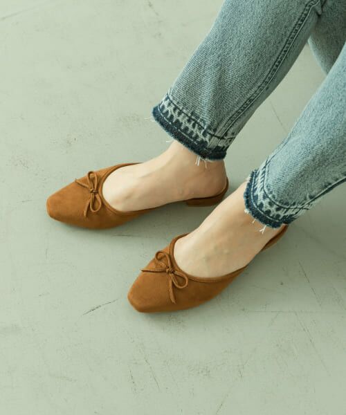 ＊＊Sonny Label / サニーレーベル サンダル | スエードバレエミュールサンダル（キャメル）
