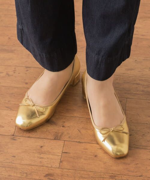 SPLETA ゴールド リボン付きバレエシューズ repetto バレエシューズ レペット サンドリオン メタリック