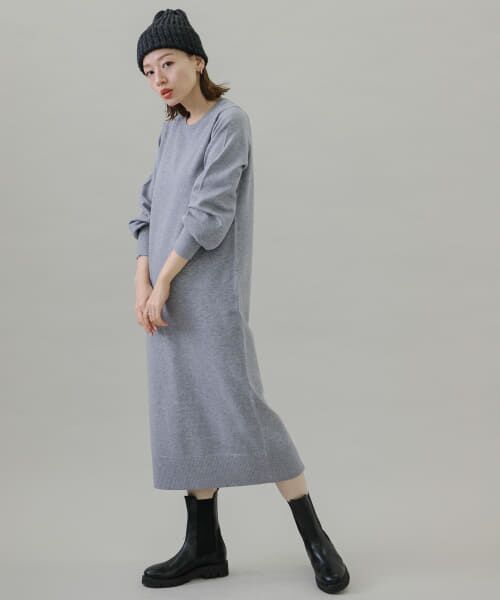 ＊＊Sonny Label / サニーレーベル ワンピース | 『TALLサイズあり』ウォッシャブルウォームニットワンピース（グレー）