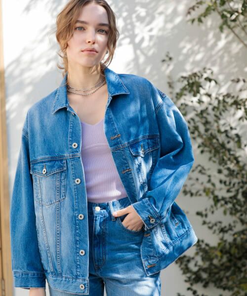 さくらこ★ D&G デニムジャケット　ベスト　Gジャン デニムジャケット gジャン オーバーサイズ デニムベスト