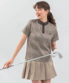 OOPS　千鳥柄カットポロシャツ