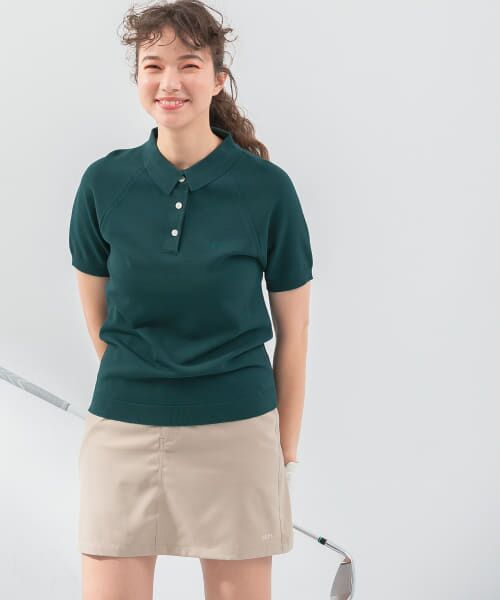 ＊＊Sonny Label / サニーレーベル ポロシャツ | OOPS　半袖ラグランニットポロシャツ（グリーン）