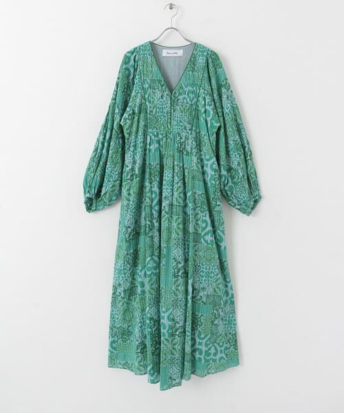＊＊Sonny Label / サニーレーベル ワンピース | sara mallika　TILEPATTERN SHRRING DRESS（GREEN）