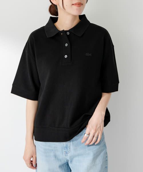 タグ付き未使用　LACOSTE ストレッチポロシャツ　ネイビー　ペルー製　38 タグ付き未使用 LACOSTE ストレッチポロシャツ ネイビー ペルー製 38