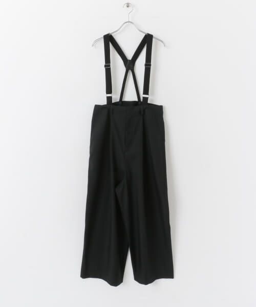 シーニュ　ブラック サスペンダー付きパンツ FREAK'S STORE｜別注 サスペンダー付き ビッグ2タックツイル
