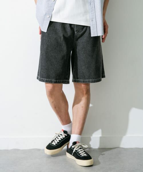 ＊＊Sonny Label / サニーレーベル ショート・ハーフ・半端丈パンツ | デニムイージーショートパンツ（ブラック）