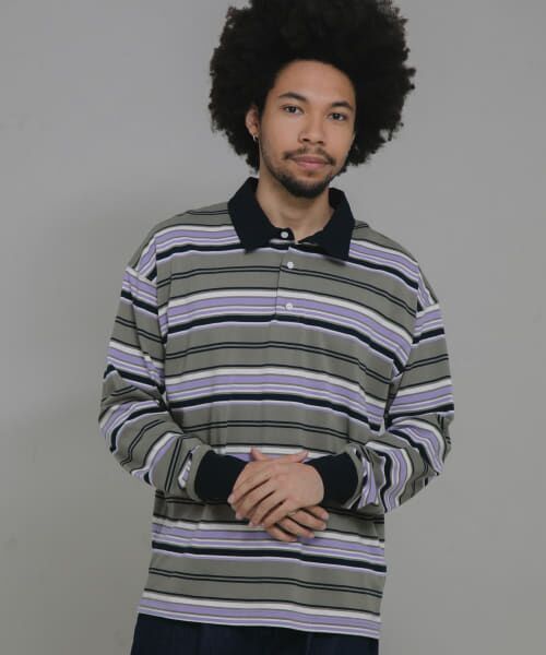 ＊＊Sonny Label / サニーレーベル Tシャツ | ロングスリーブボーダーラガーシャツ（グレー）