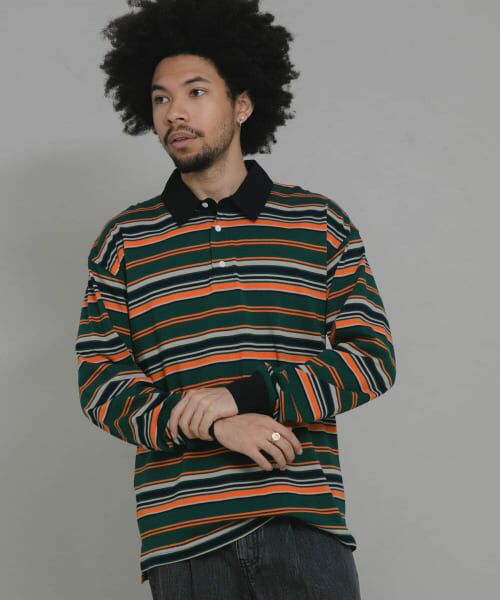 GOODENOUGH グッドイナフ ボーダー ラガーシャツ ロングスリーブ M GOODENOUGH グッドイナフ ボーダー ラガーシャツ ロングスリーブ