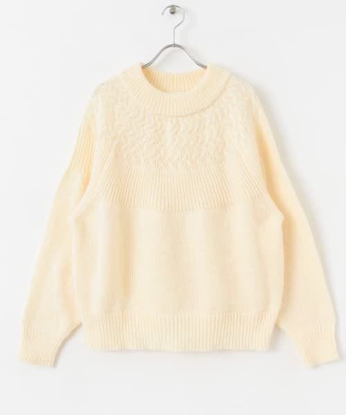 ブラックレーベル 　高級羊毛入りデザインニットセーター3L 白　22,000円 GOLDJAPAN 大きいサイズ レディース トップス ニット ドルマン