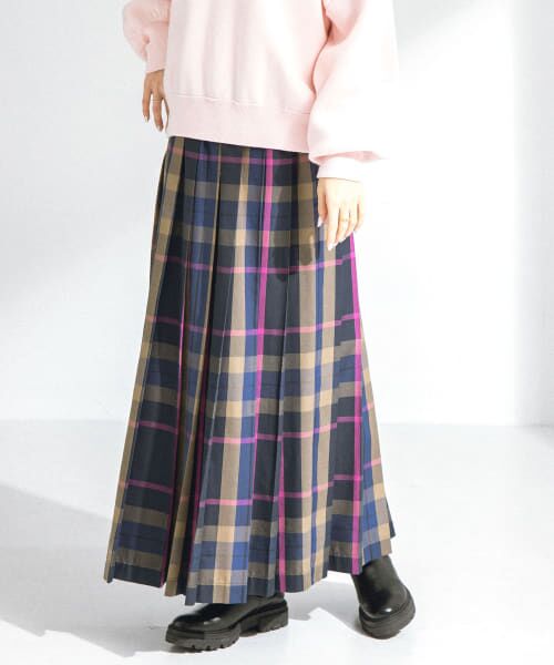 セール】 『低身長向けも展開』チェックプリーツイージー