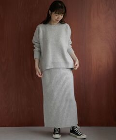 トップス×スカートニットセットアップ