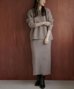 トップス×スカートニットセットアップ