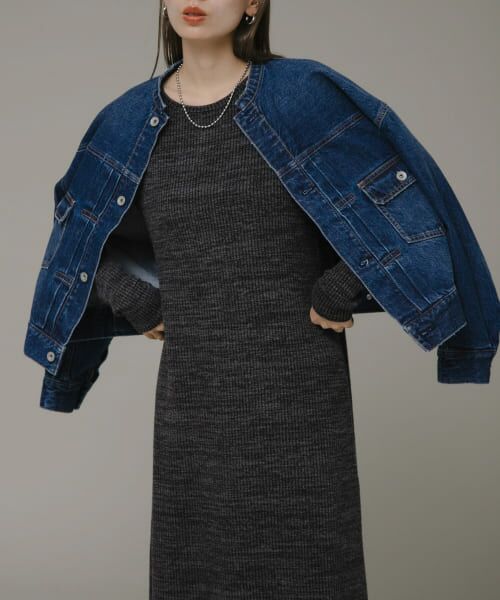 ＊＊Sonny Label / サニーレーベル ワンピース | ストレートラインカットワンピース（チャコール）