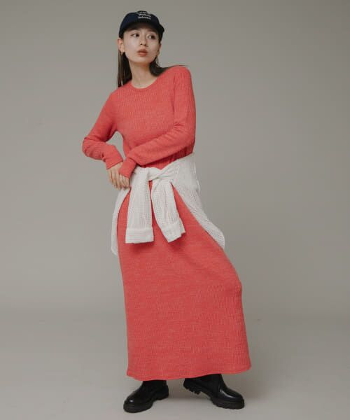 ＊＊Sonny Label / サニーレーベル ワンピース | ストレートラインカットワンピース（レッド）