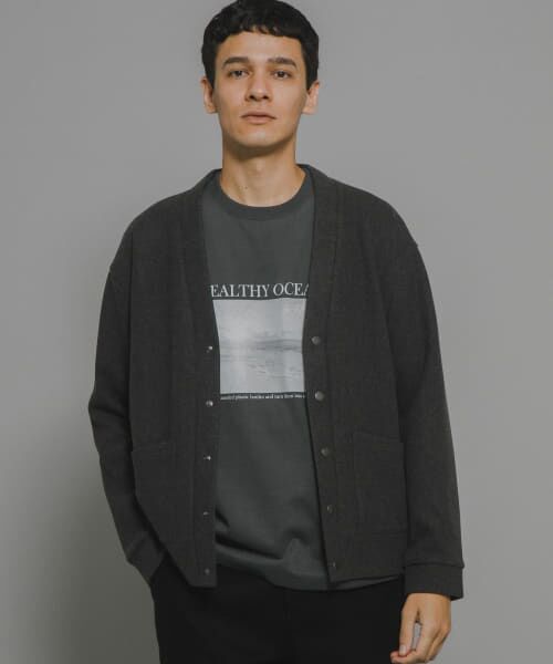 ＊＊Sonny Label / サニーレーベル カーディガン・ボレロ | ストレッチメルトンカーディガン（チャコール）