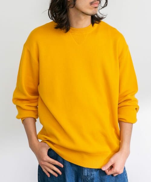 MARK&LONA イエロー セーター セール】 スウェットライクニットプルオーバー （ニット