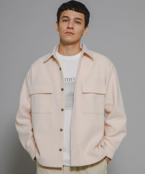 ＊＊Sonny Label / サニーレーベル その他アウター | ソフトメルトンCPOシャツジャケット（アイボリー）