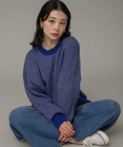 バーズアイジャガードニットプルオーバー