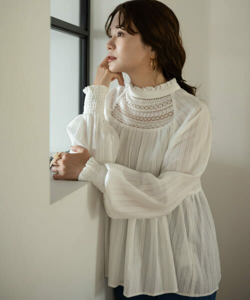 ＊＊Sonny Label / サニーレーベル シャツ・ブラウス | 『WEB/一部店舗限定』NaokoTakayamaレースブラウス（ホワイト）