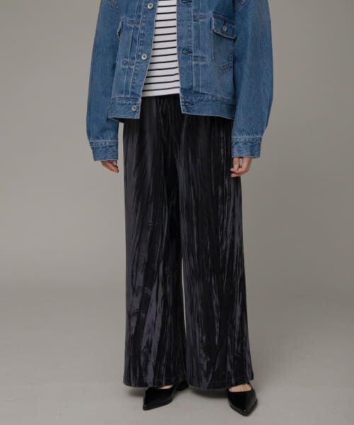 ＊＊Sonny Label / サニーレーベル その他パンツ | クラッシュベロアイージーパンツ（チャコール）