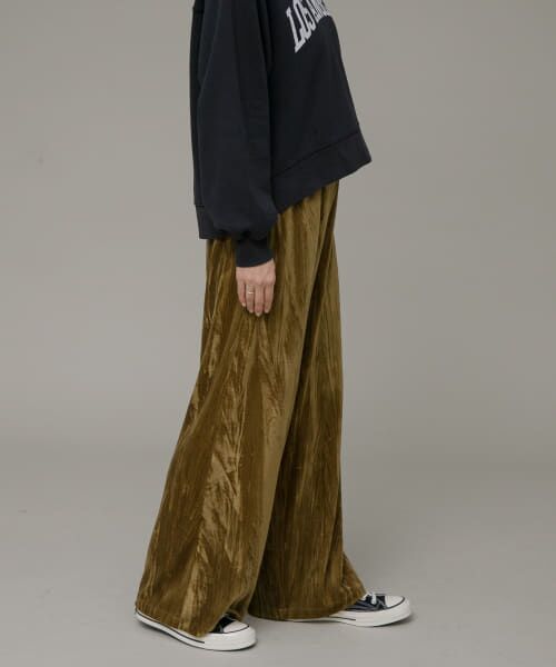 ＊＊Sonny Label / サニーレーベル その他パンツ | クラッシュベロアイージーパンツ（オリーブ）
