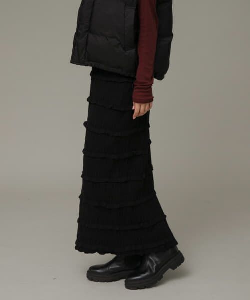 ＊＊Sonny Label / サニーレーベル スカート | ニットレースイージースカート（ブラック）