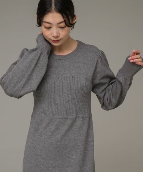 ＊＊Sonny Label / サニーレーベル ワンピース | ニットビスチェ切替ワンピース（グレー）