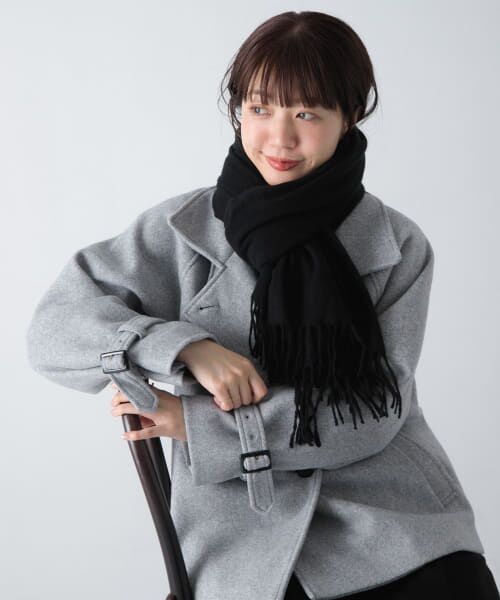 ＊＊Sonny Label / サニーレーベル マフラー・ショール・スヌード・ストール | カシミヤタッチストール（ブラック）