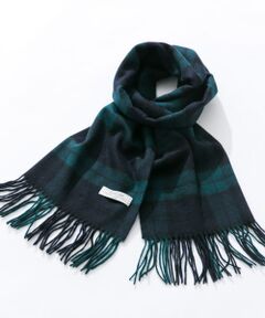 ウールカシミヤチェックワイドマフラー