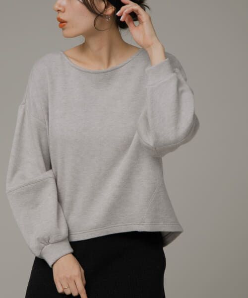 ＊＊Sonny Label / サニーレーベル Tシャツ | ニットライクボリュームスリーブプルオーバー（グレージュ）