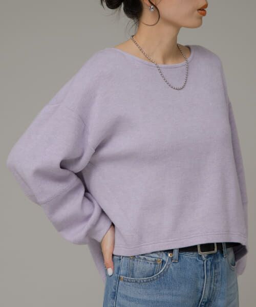 ＊＊Sonny Label / サニーレーベル Tシャツ | ニットライクボリュームスリーブプルオーバー（ラベンダー）