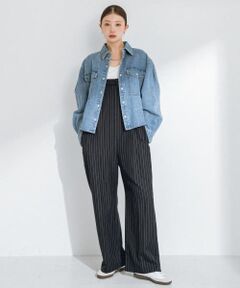 ピンストライプベアサロペット