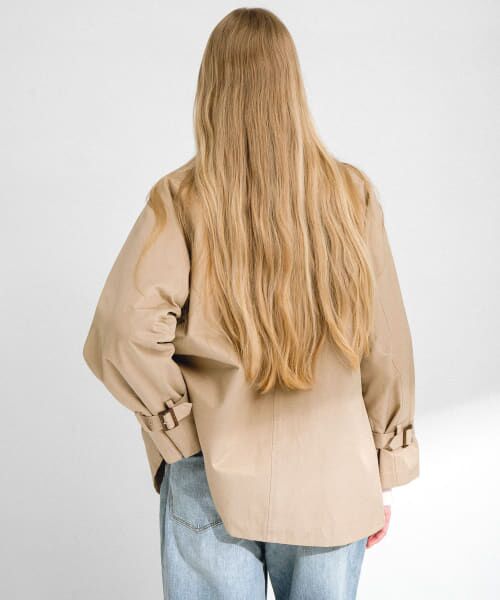 新品タグ付き サニーレーベル 撥水ノーカラーショートトレンチコート ベージュ アーバンリサーチ サニーレーベル URBAN RESEARCH Sonny Label