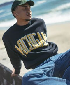 スウェットライクロゴニットプルオーバー