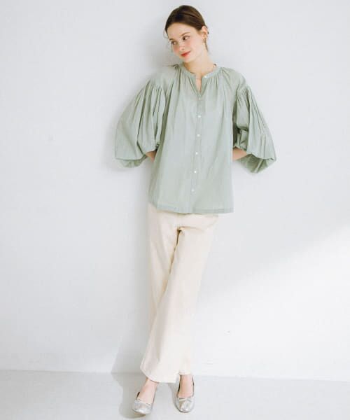 kolor 24AW ブラウス スキッパーカラーギャザーブラウス《長袖》《OEKO-TEX