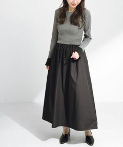 フレアカフニットドッキングワンピース